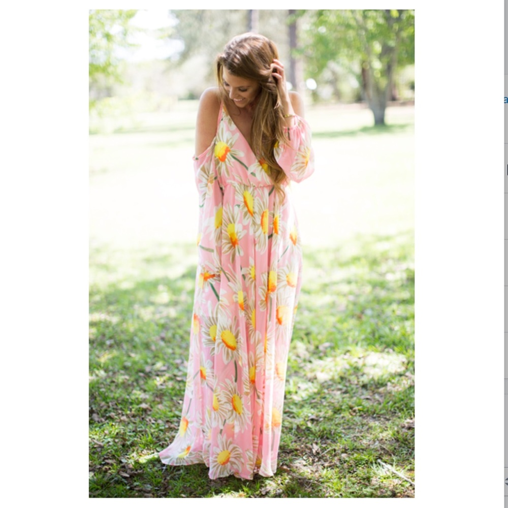 Pink Floral Maxi Dress